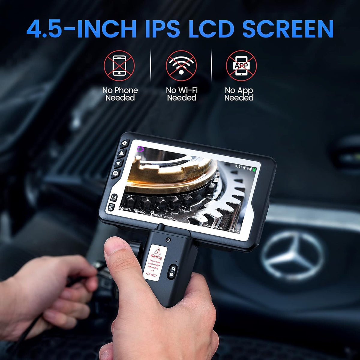 Articulating Borescope with 4.5inch LCD Monitor J1343