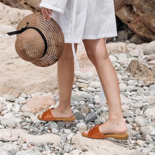 Women's Dressy Summer Flat Leather Sandals T632645