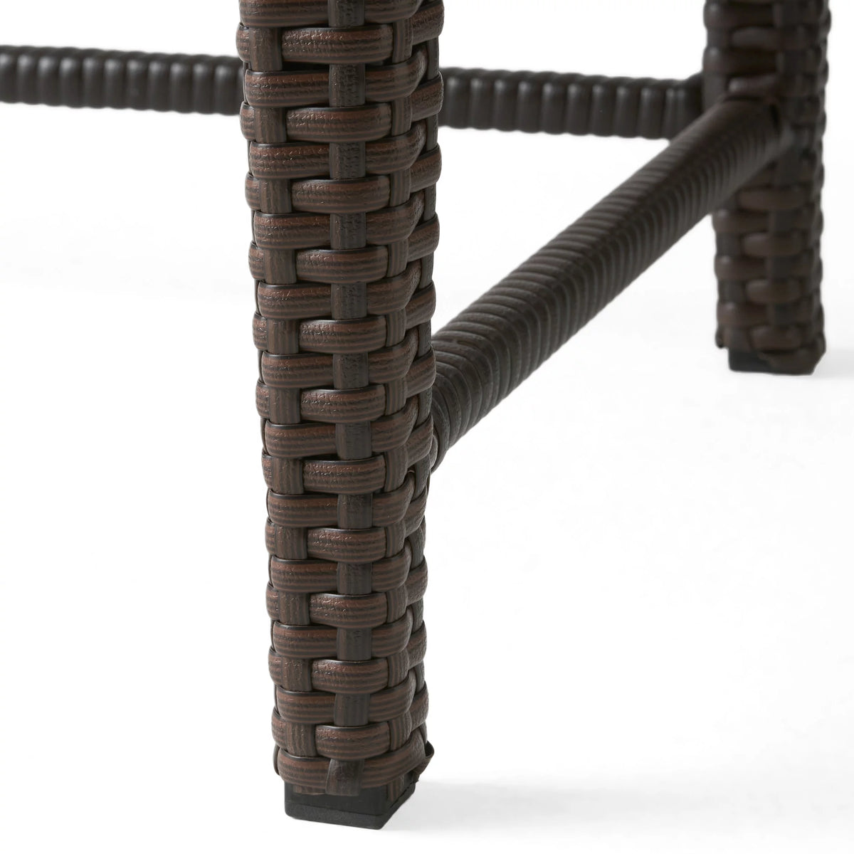 Brown Wicker Nested Tables Set of 3 S121