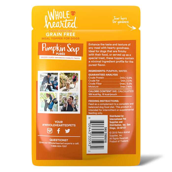Pumpkin Soup Puree Dog Meal Topper Q989