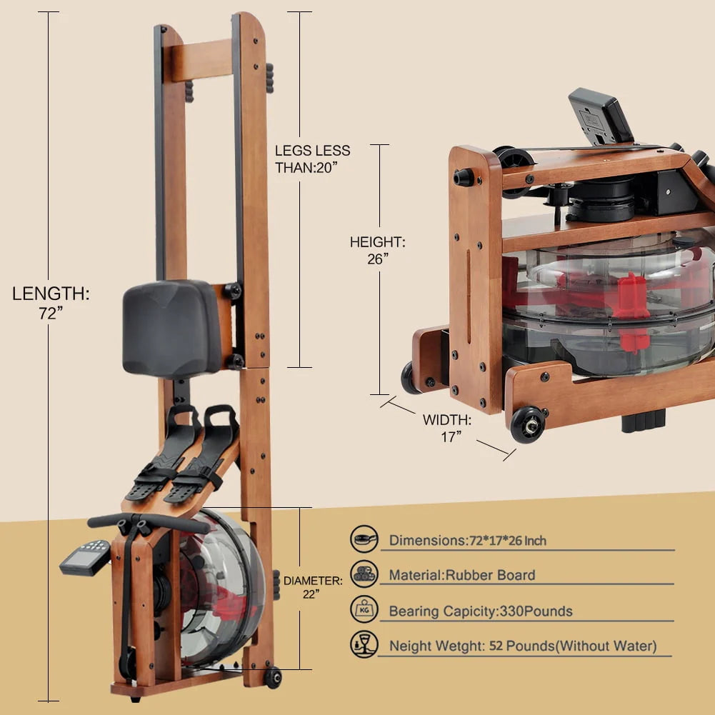 Water Rowing Machine with LCD Monitor W699501