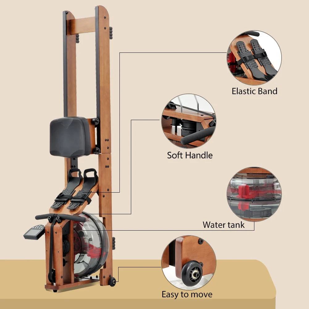 Water Rowing Machine with LCD Monitor W699501