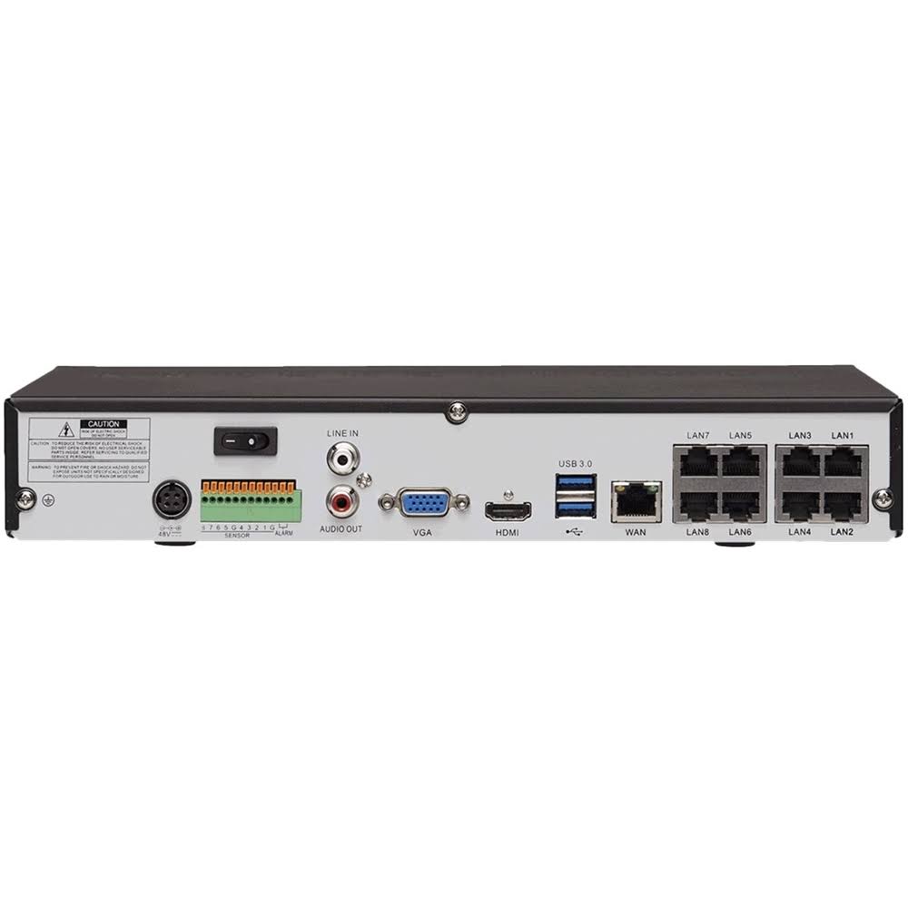 8-Channel NVR with 8 Outdoor Cameras Night Vision F947