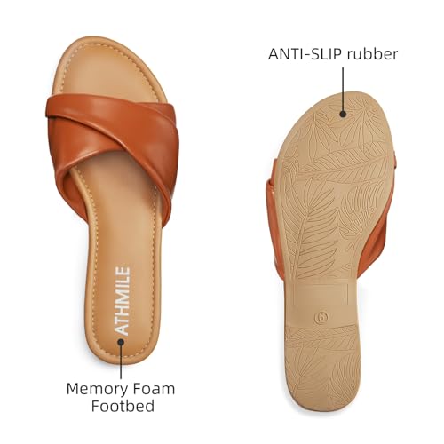 Women's Dressy Summer Flat Leather Sandals T632645