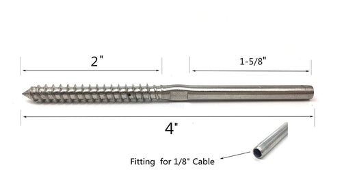 1/8 Cable Railing Hardware Stainless Steel 316 Pack of 2 P1235