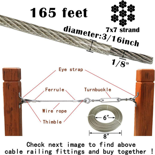 1/8'' Thru 3/16'' Vinyl Coated Wire Rope 7x7 Strand Y4072
