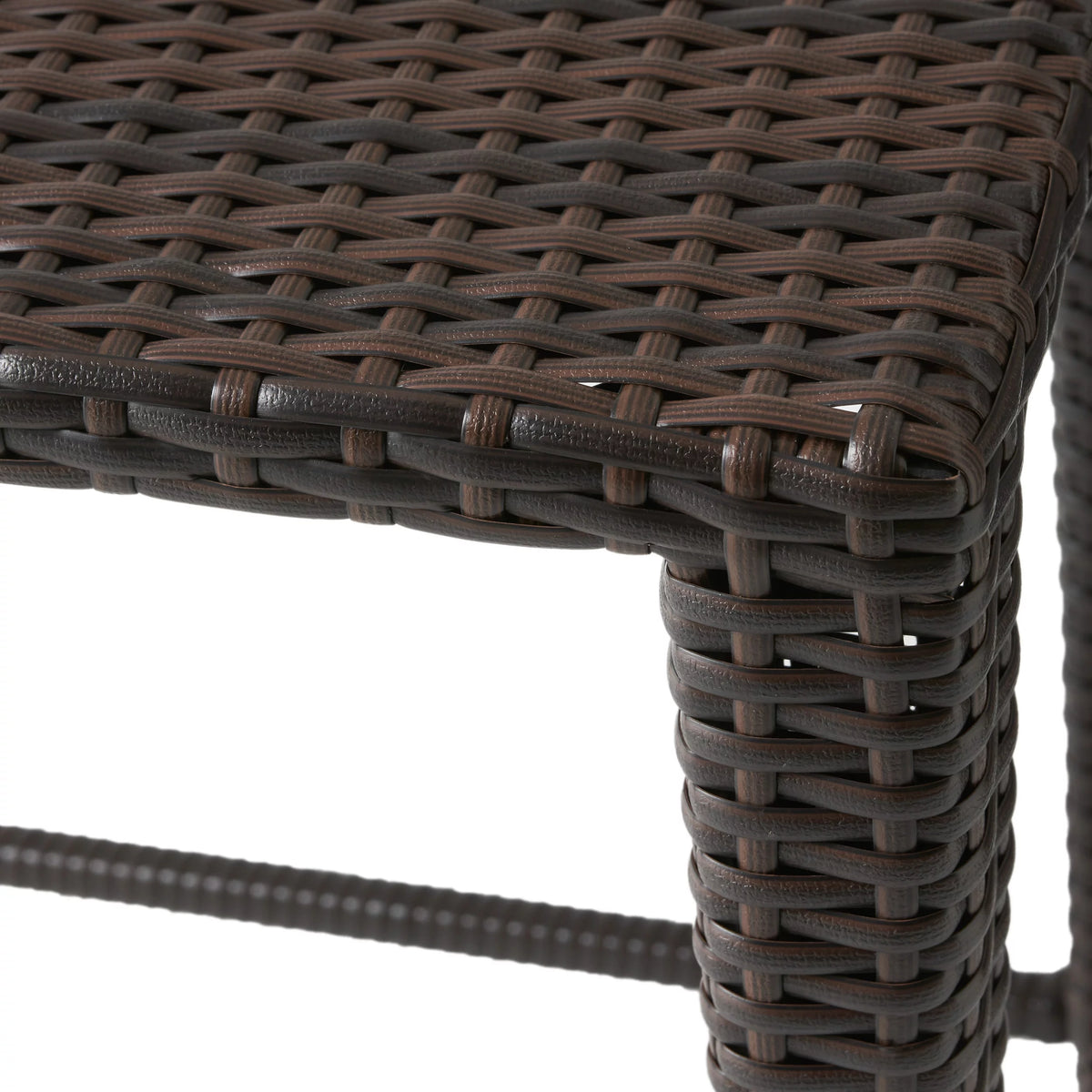 Brown Wicker Nested Tables Set of 3 S121