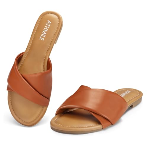 Women's Dressy Summer Flat Leather Sandals T632645