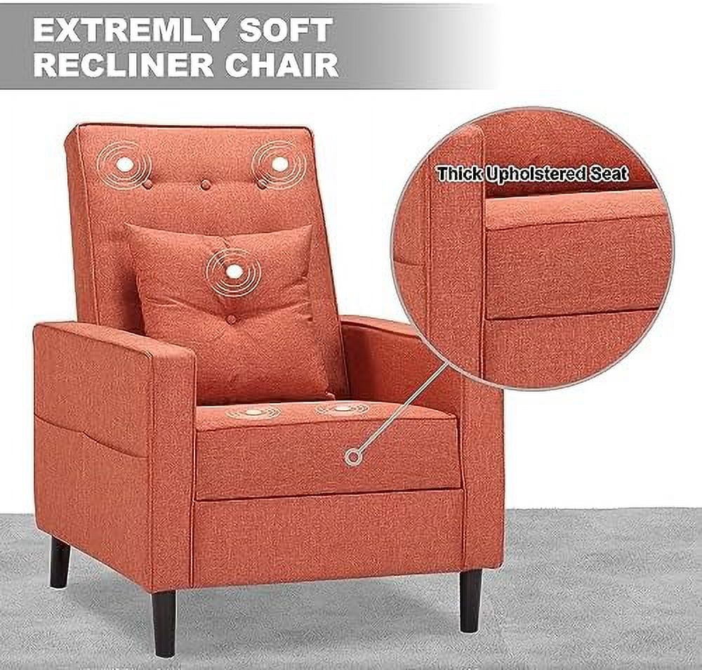 Push Back Recliner Chair Linen Dark Gray Z297968