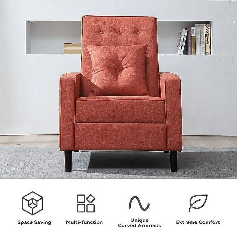 Push Back Recliner Chair Linen Dark Gray Z297968