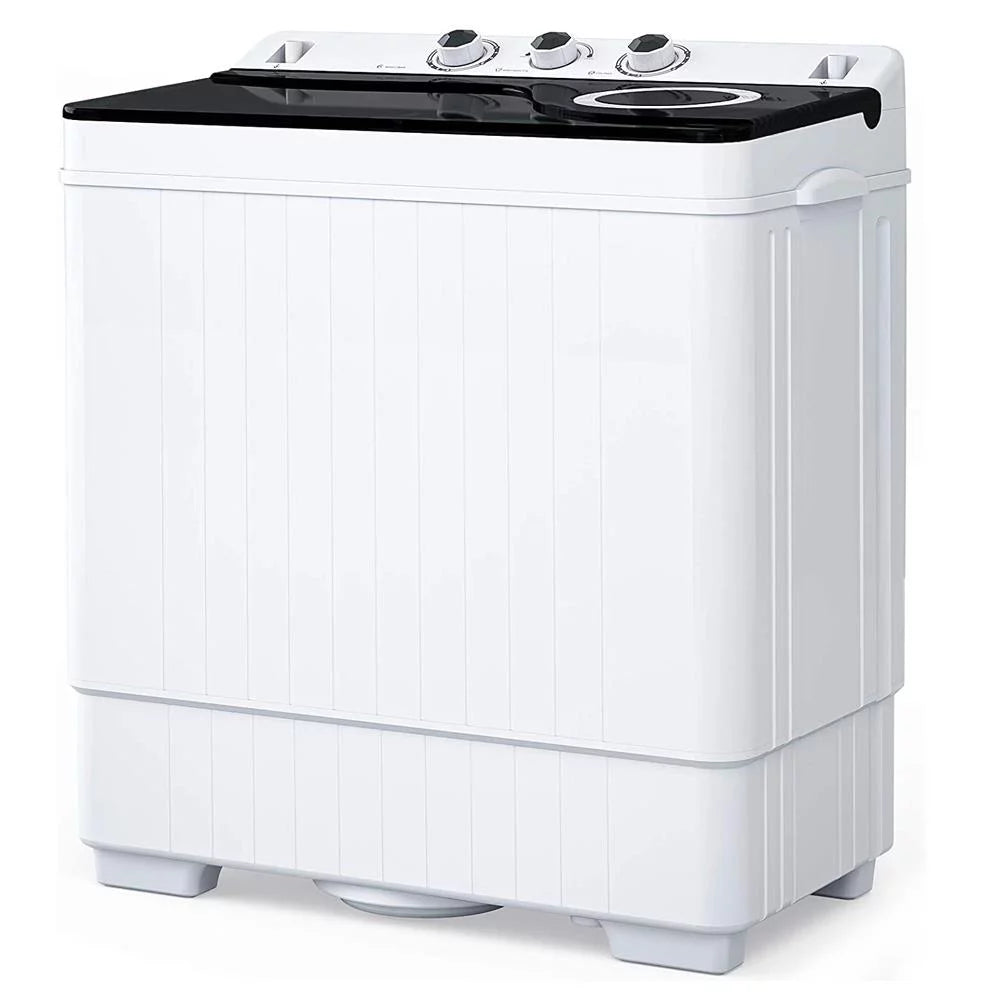 26lbs Compact Twin Tub Portable Washing Machine Black F439348