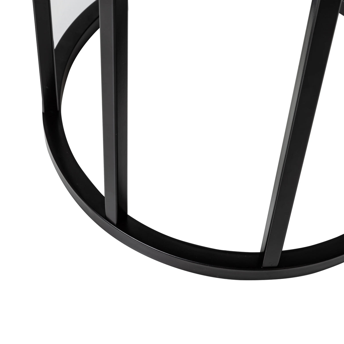 Black Wood and Metal Round End Table O782545